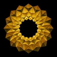 motif de fleurs de style origami formes géométriques 3d or vecteur