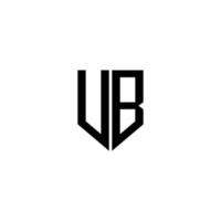 création de logo de lettre ub avec un fond blanc dans l'illustrateur. logo vectoriel, dessins de calligraphie pour logo, affiche, invitation, etc. vecteur