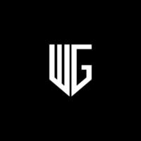création de logo de lettre wg avec fond noir dans l'illustrateur. logo vectoriel, dessins de calligraphie pour logo, affiche, invitation, etc. vecteur