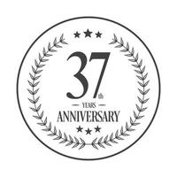 vecteur d'illustration de logo de luxe 37e anniversaire. illustration vectorielle gratuite vecteur gratuit