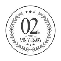 vecteur d'illustration de logo de luxe 02e anniversaire. illustration vectorielle gratuite vecteur gratuit