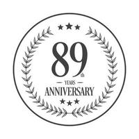 luxe 89 anniversaire logo illustration vector.free illustration vectorielle vecteur gratuit