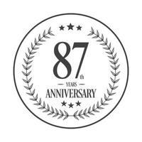 luxe 87 anniversaire logo illustration vector.free illustration vectorielle vecteur gratuit