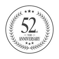 luxe 52 anniversaire logo illustration vector.free illustration vectorielle vecteur gratuit