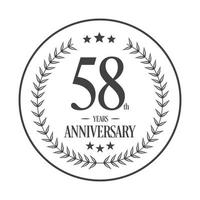 luxe 58 anniversaire logo illustration vector.free illustration vectorielle vecteur gratuit