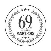 luxe 69 anniversaire logo illustration vector.free illustration vectorielle vecteur gratuit