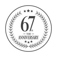 luxe 67 anniversaire logo illustration vector.free illustration vectorielle vecteur gratuit