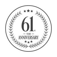 luxe 61 anniversaire logo illustration vector.free illustration vectorielle vecteur gratuit