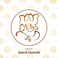 fond de carte festival cadre cercle ganesh chaturthi vecteur