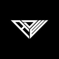 conception créative de logo de lettre adw avec graphique vectoriel, logo adw simple et moderne en forme de triangle. vecteur