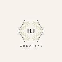 bj lettre initiale fleur logo modèle vecteur art vectoriel premium