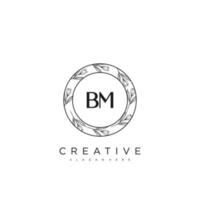 bm lettre initiale fleur logo modèle vecteur art vectoriel premium