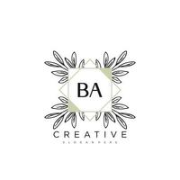 ba lettre initiale fleur logo modèle vecteur art vectoriel premium