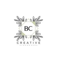 bc lettre initiale fleur logo modèle vecteur art vectoriel premium