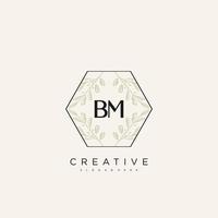 bm lettre initiale fleur logo modèle vecteur art vectoriel premium