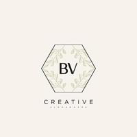 bv lettre initiale fleur logo modèle vecteur art vectoriel premium