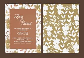 Vector Fall Leaf Wedding Invitation