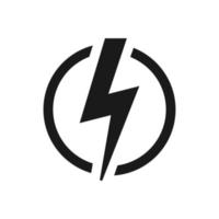 symbole de puissance, illustration vectorielle d'icône de puissance de foudre vecteur