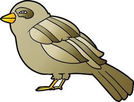 oiseau de personnage de dessin animé doodle vecteur