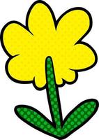 fleur jaune de dessin animé vecteur