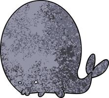 baleine de personnage de dessin animé doodle vecteur