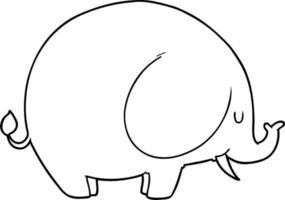 dessin au trait éléphant dessin animé vecteur