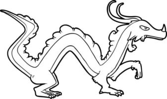 dragon dessin au trait dessin animé vecteur
