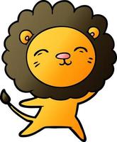 dessin animé doodle personnage lion vecteur
