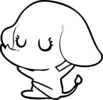 éléphant de dessin animé mignon vecteur