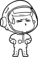 astronaute stressé de dessin animé vecteur