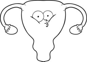 dessin animé dessin au trait utérus vecteur
