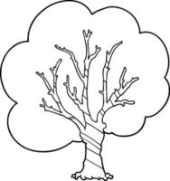 arbre de dessin au trait dessin animé vecteur