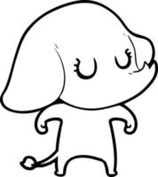 éléphant de dessin animé mignon vecteur
