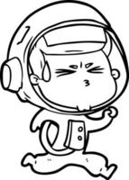 astronaute stressé de dessin animé vecteur