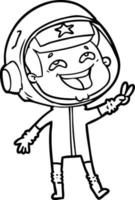 dessin animé rire astronaute vecteur