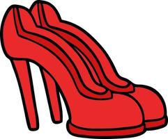 chaussures rouges de dessin animé vecteur
