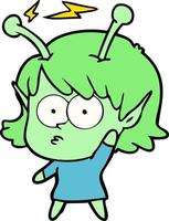 fille extraterrestre de dessin animé vecteur