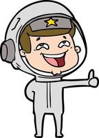 dessin animé rire astronaute vecteur