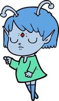 fille extraterrestre de dessin animé vecteur