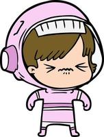 femme astronaute de dessin animé vecteur