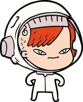 femme astronaute de dessin animé vecteur