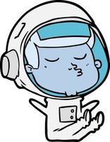 astronaute confiant de dessin animé vecteur