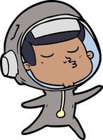 astronaute confiant de dessin animé vecteur