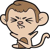 dessin animé singe en colère vecteur