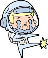 dessin animé pleurer astronaute vecteur