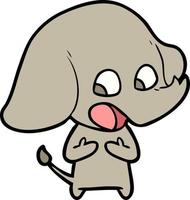 éléphant de dessin animé mignon vecteur