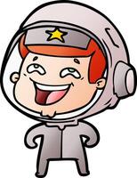 dessin animé rire astronaute vecteur