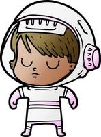 femme astronaute de dessin animé vecteur