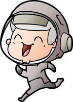 heureux, dessin animé, astronaute vecteur