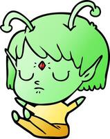 fille extraterrestre de dessin animé vecteur